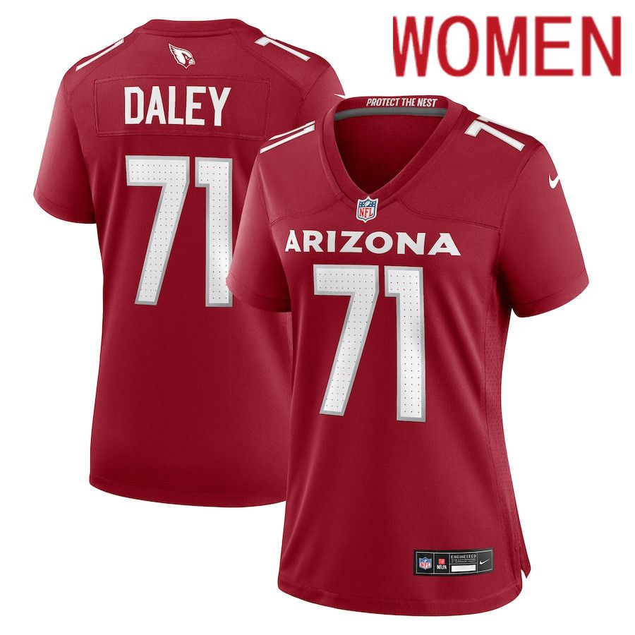 Women Arizona Cardinals #71 Dennis Daley Nike Cardinal Nike Team Color NFL Jersey->->